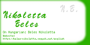nikoletta beles business card